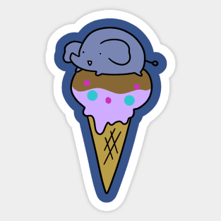 Elephant Icecream Cone Sticker